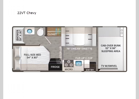 Floorplan - 2025 Geneva 22VT Chevy Motor Home Class C