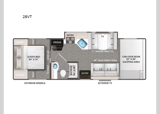 Floorplan - 2025 Geneva 28VT Motor Home Class C