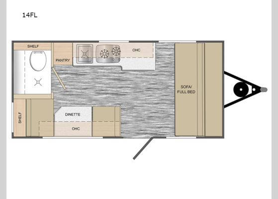 Floorplan - 2025 Rove Lite 14FL Travel Trailer