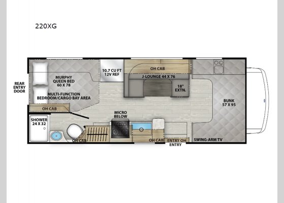 Floorplan - 2025 Leprechaun 220XG Chevy 3500 Motor Home Class C