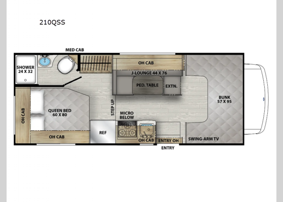 Floorplan - 2025 Leprechaun 210QSS Ford 350 Motor Home Class C