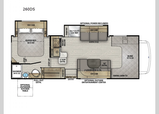 Floorplan - 2025 Leprechaun 260DS Ford 450 Motor Home Class C