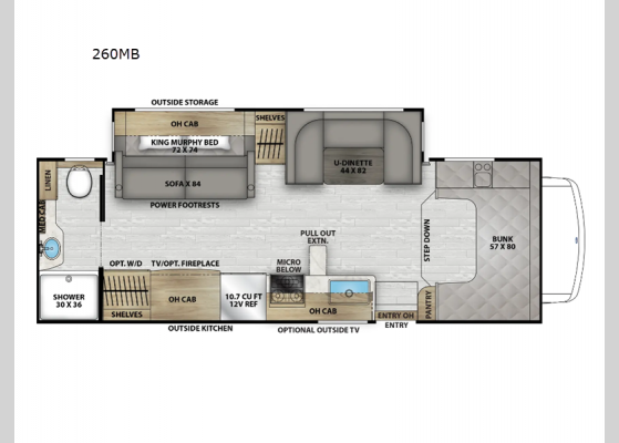 Floorplan - 2025 Leprechaun 260MB Ford 450 Motor Home Class C