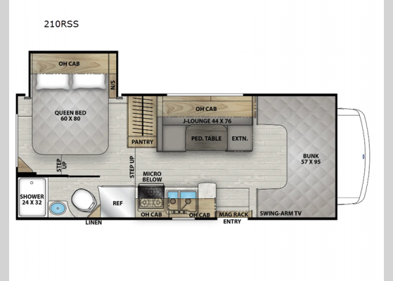 Floorplan - 2025 Leprechaun 210RSS Ford 350 Motor Home Class C