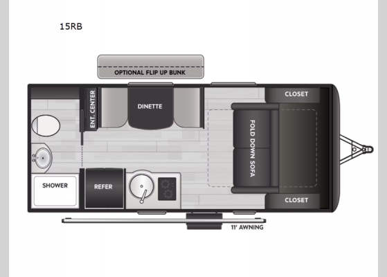 Floorplan - 2025 Reign 15RB Travel Trailer