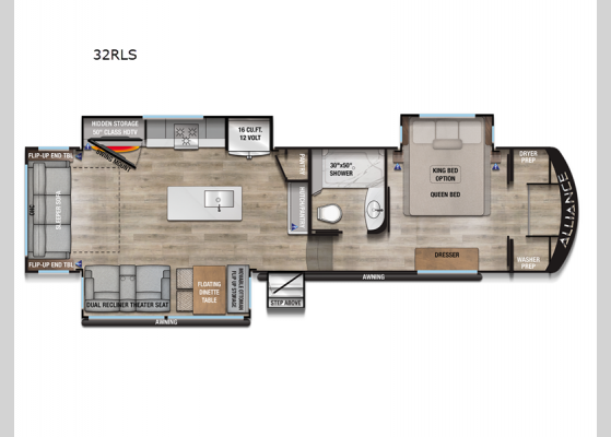 Floorplan - 2025 Avenue 32RLS Fifth Wheel