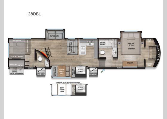 Floorplan - 2025 Avenue 38DBL Fifth Wheel