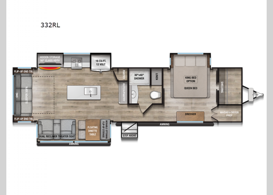 Floorplan - 2025 Avenue 332RL Travel Trailer