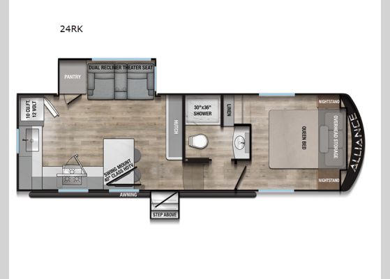 Floorplan - 2025 Avenue All-Access 24RK Fifth Wheel