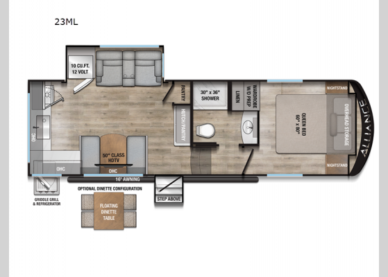 Floorplan - 2025 Avenue All-Access 23ML Fifth Wheel