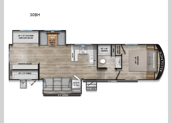 Floorplan - 2025 Avenue All-Access 30BH Fifth Wheel