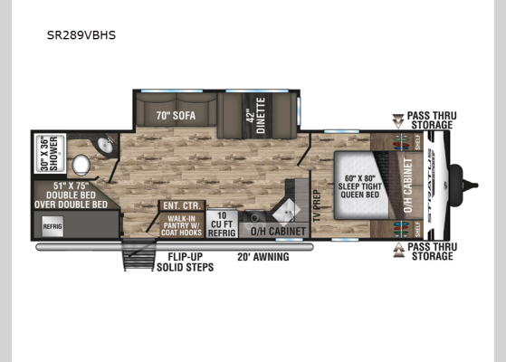 Floorplan - 2024 Stratus Sport SR289VBHS Travel Trailer