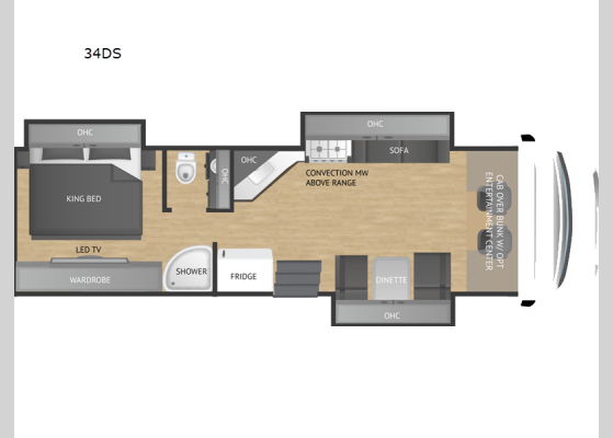 Floorplan - 2025 Ghost 34DS Motor Home Super C - Diesel