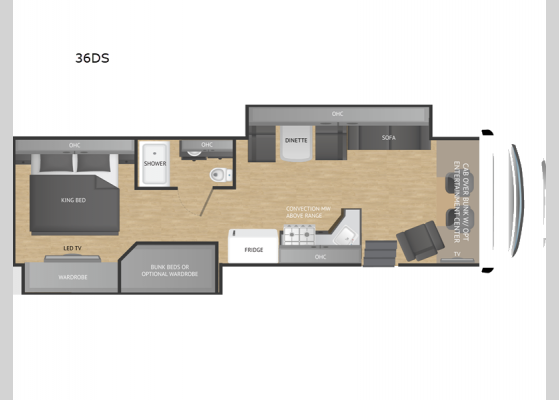 Floorplan - 2025 Ghost 36DS Motor Home Super C - Diesel