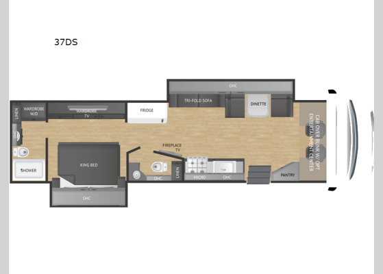 Floorplan - 2025 Ghost 37DS Motor Home Super C - Diesel