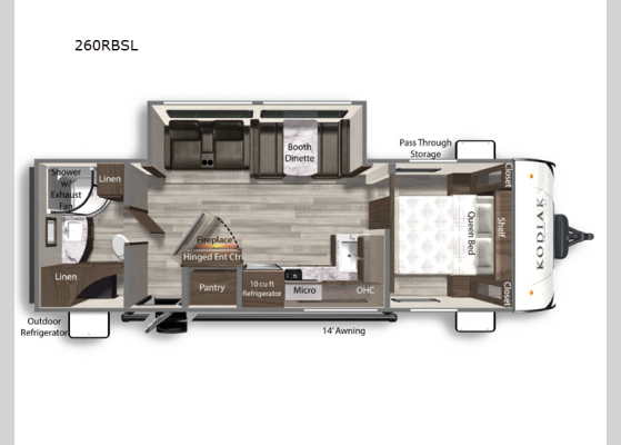 Floorplan - 2025 Kodiak SE 260RBSL Travel Trailer