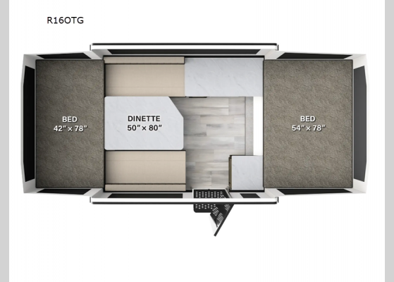 Floorplan - 2024 Rockwood OTG R16OTG Folding Pop-Up Camper