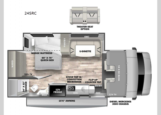 Floorplan - 2024 Solera 24SRC Motor Home Class C - Diesel