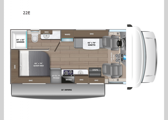 Floorplan - 2025 Odyssey SE 22E Motor Home Class C