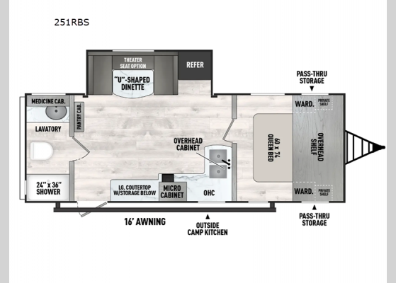 Floorplan - 2025 Viking 5K Series 251RBS Travel Trailer