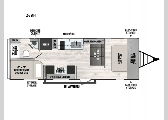 Floorplan - 2025 Viking 5K Series 26BH Travel Trailer