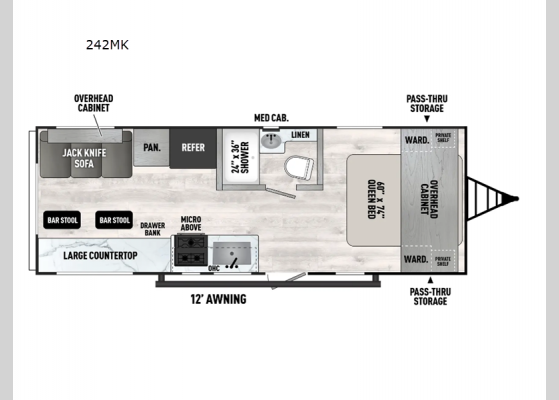 Floorplan - 2025 Viking 5K Series 242MK Travel Trailer