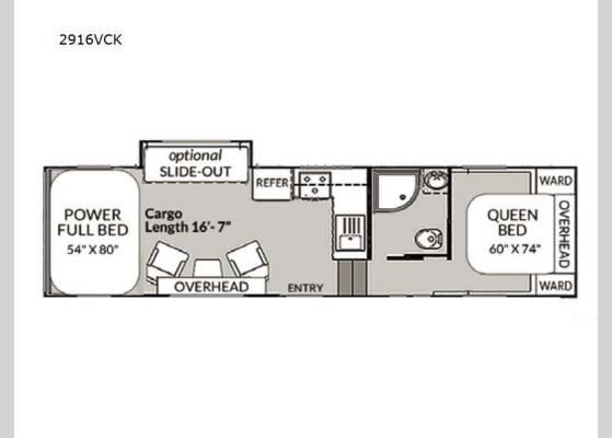 Floorplan - 2024 Vortex 2916VCK Toy Hauler Fifth Wheel