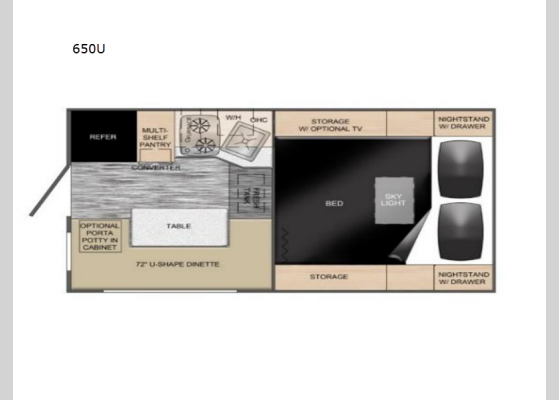 Floorplan - 2025 Up Country 650U Truck Camper