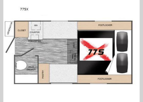 Floorplan - 2025 Up Country 775X Truck Camper