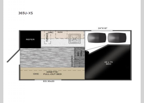 Floorplan - 2025 Up Country 365U-XS Truck Camper