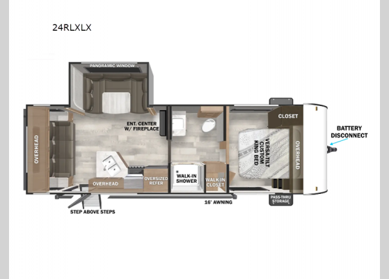 Floorplan - 2025 Wildwood X-Lite 24RLXLX Travel Trailer