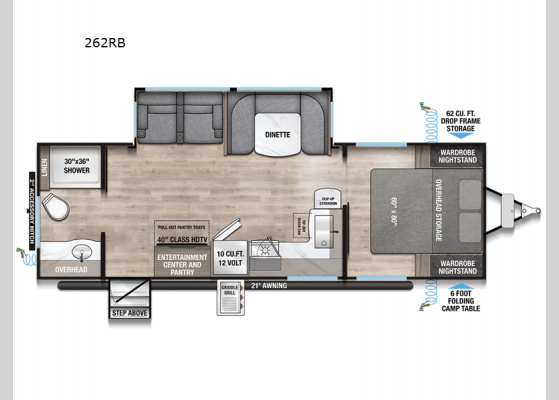 Floorplan - 2025 Delta 262RB Travel Trailer