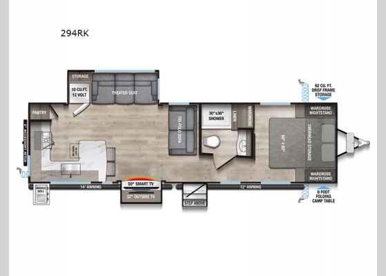 Floorplan - 2025 Delta 294RK Travel Trailer