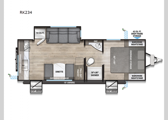 Floorplan - 2025 Delta Ultra Lite RK234 Travel Trailer