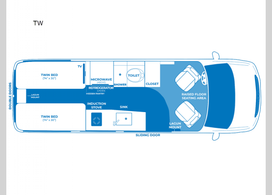 Floorplan - 2025 Plateau TW Motor Home Class B - Diesel