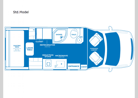 Floorplan - 2025 Plateau XLTS Std. Model Motor Home Class B+ - Diesel