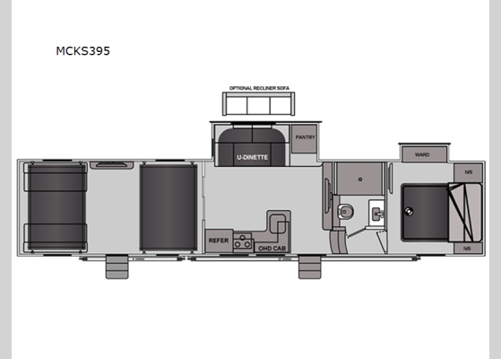 Floorplan - 2024 MGM MCKS395 Toy Hauler Fifth Wheel