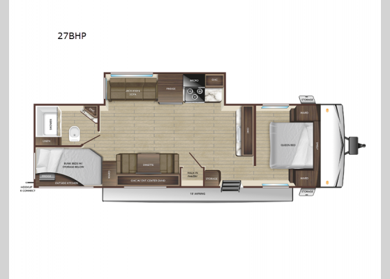 Floorplan - 2025 Autumn Ridge 27BHP Travel Trailer