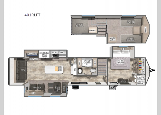 Floorplan - 2025 Puma Destination 401RLFT Destination Trailer