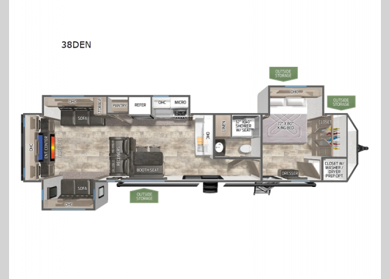 Floorplan - 2025 Puma Destination 38DEN Destination Trailer