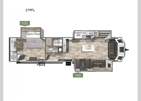 Floorplan - 2025 Puma Destination 37PFL Destination Trailer