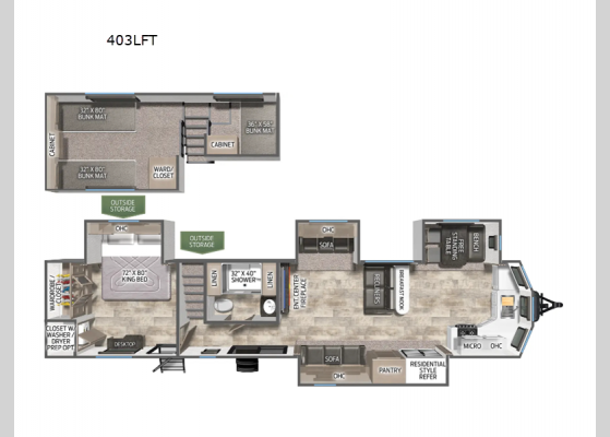 Floorplan - 2025 Puma Destination 403LFT Destination Trailer