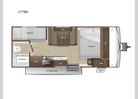 Floorplan - 2025 Autumn Ridge 177BH Travel Trailer