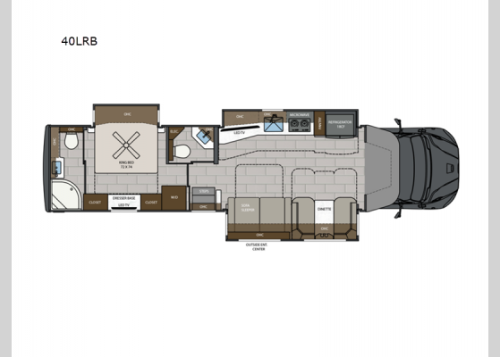 Floorplan - 2024 Verona LE 40LRB Motor Home Super C - Diesel