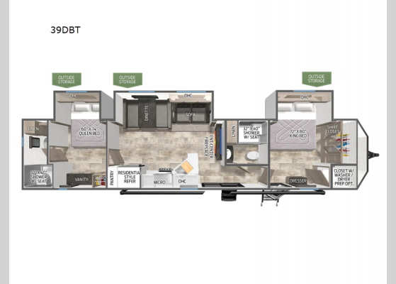 Floorplan - 2025 Puma Destination 39DBT Destination Trailer