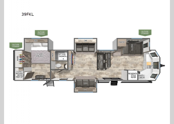 Floorplan - 2025 Puma Destination 39FKL Destination Trailer