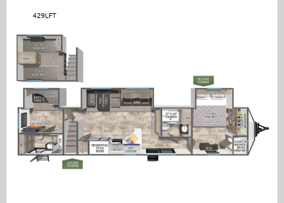 Floorplan - 2025 Puma Destination 429LFT Destination Trailer