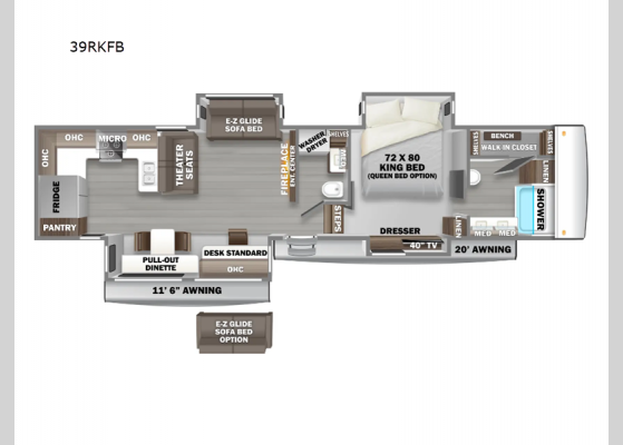 Floorplan - 2025 RiverStone 39RKFB Fifth Wheel