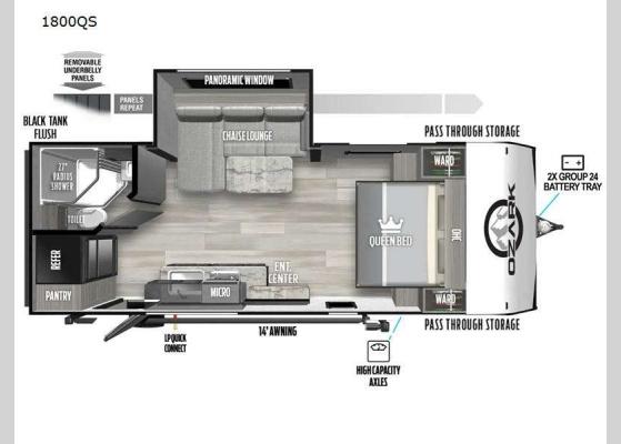 Floorplan - 2025 Ozark 1800QS Travel Trailer