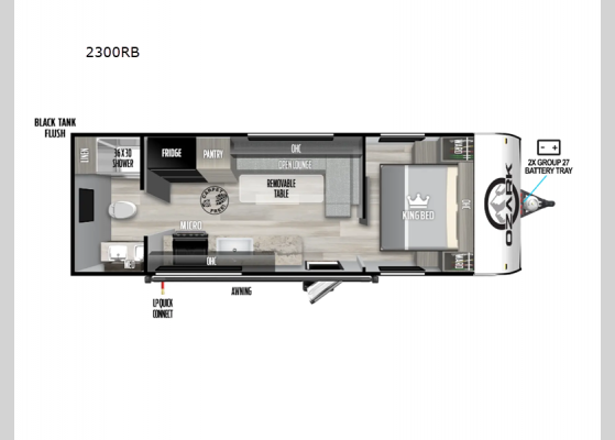 Floorplan - 2025 Ozark 2300RB Travel Trailer